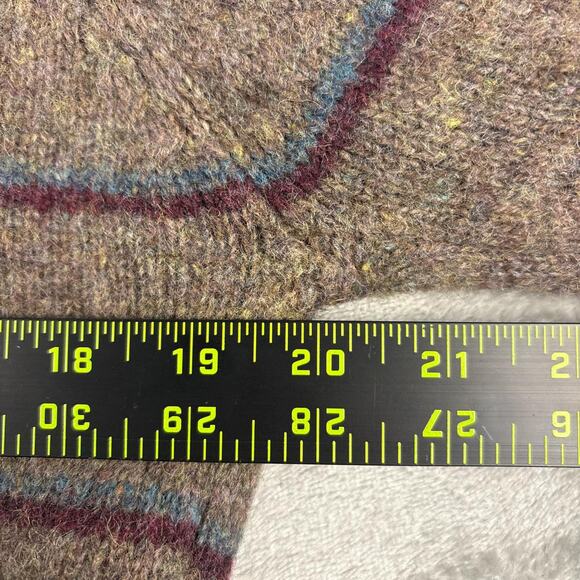 VTG Shetland St. Edmund’s Distressed 100% Wool Brown Striped Women’s Casual - Picture 6 of 6
